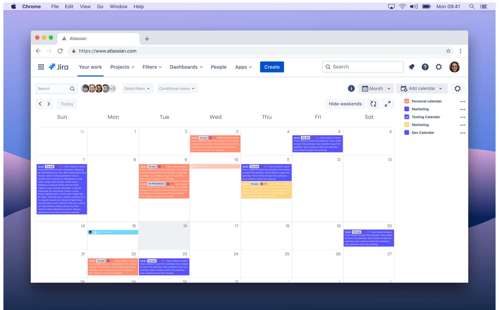 Calendar for Jira